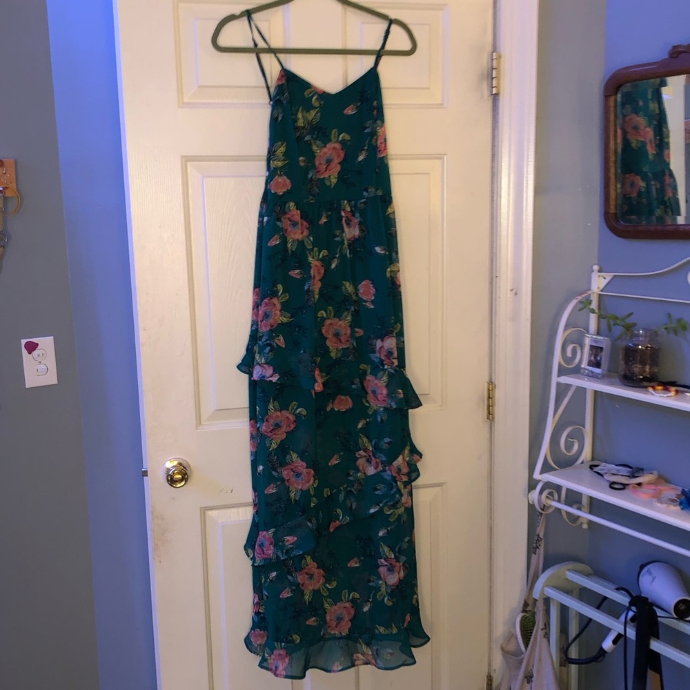 Green Floral Maxi Dress